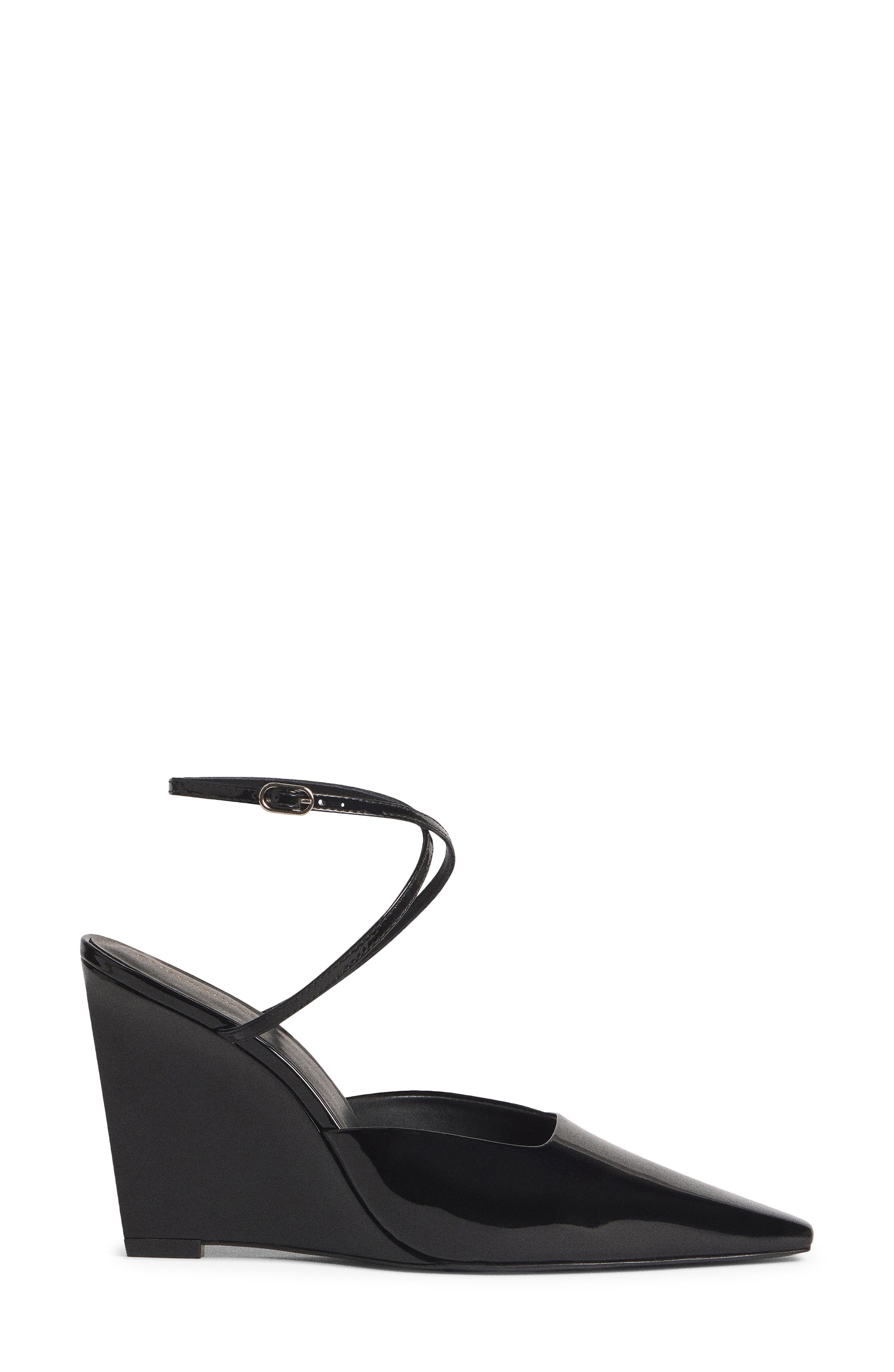 Natasha Leather Wedge Pump, Alternate, color, BLACK PATENT