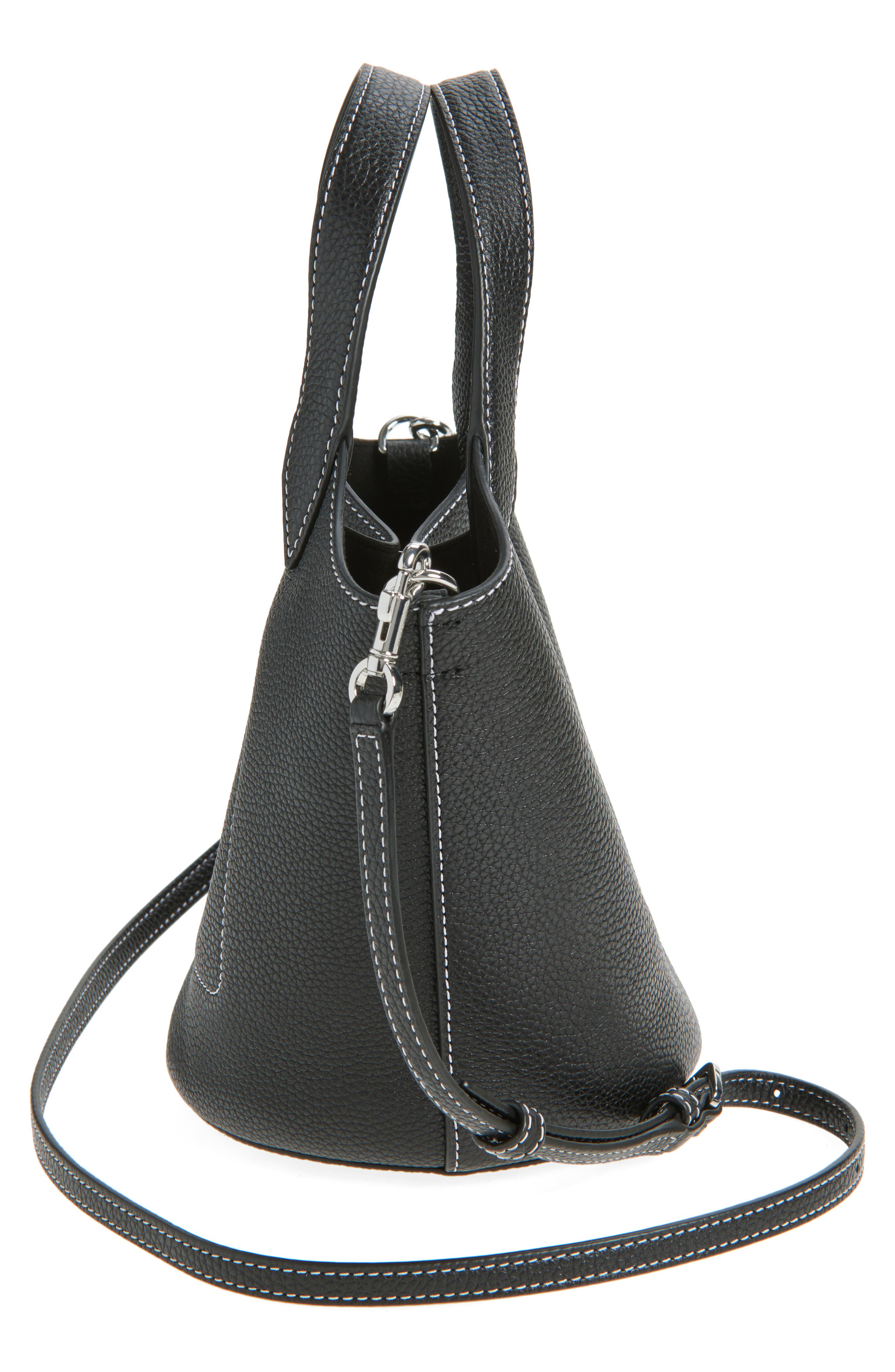 Veronica Beard Anchor Bucket Crossbody Bag, Alternate, color, Black