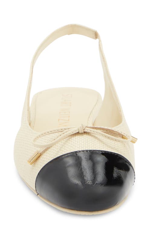 Stuart Weitzman Sleek Bow Slingback Flat In Black
