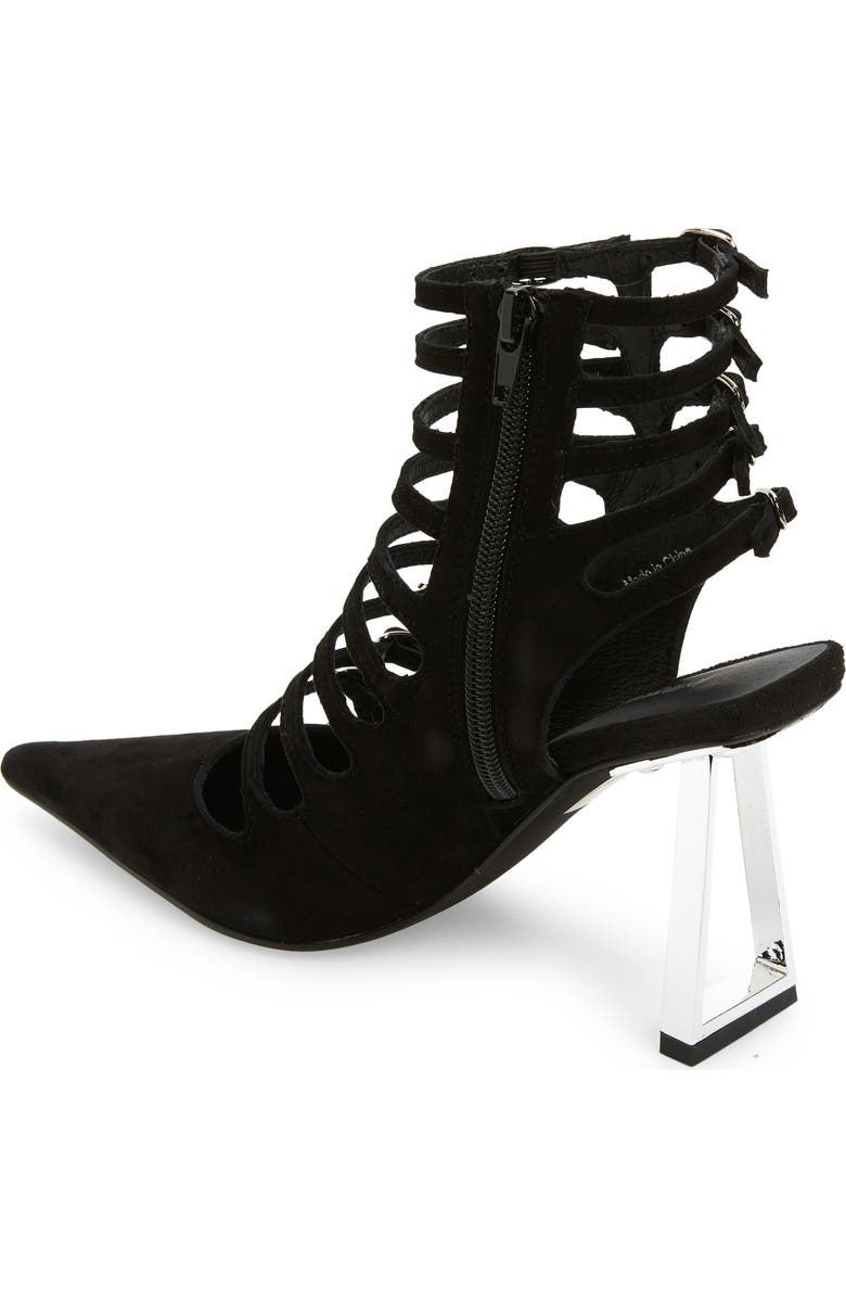 Jeffrey Campbell Cage Buckle Strap Pointed Toe Bootie, Alternate, color,