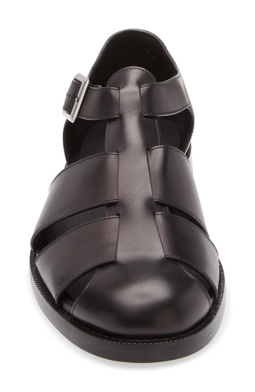 Jm Weston Leather Sandals In Black