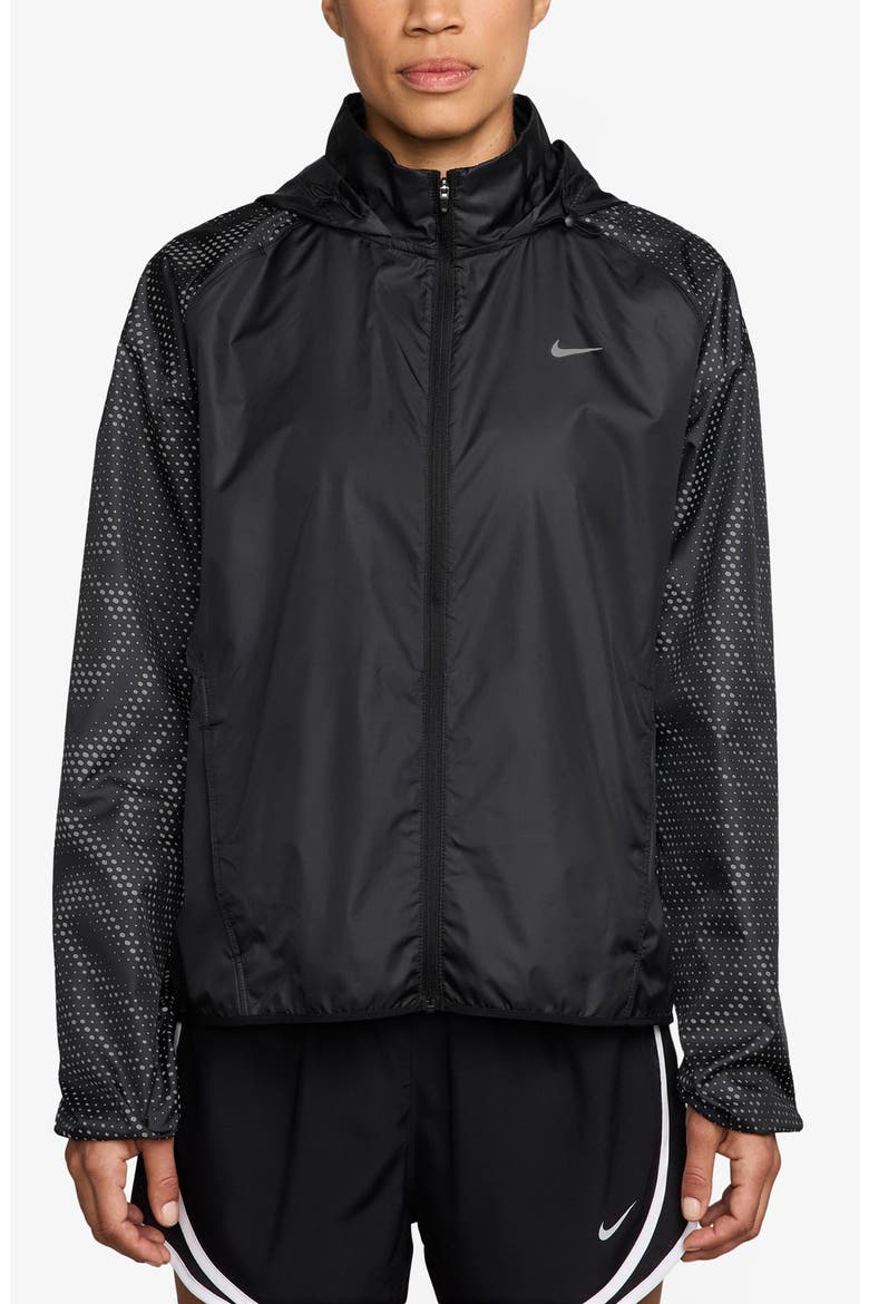 Tempo Flash Repel Running Jacket, Main, color, BLACK/ REFLECTIVE SILVER