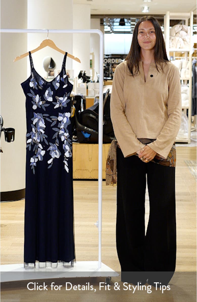 Embroidered Beaded Sequin Sleeveless Gown, sales video thumbnail