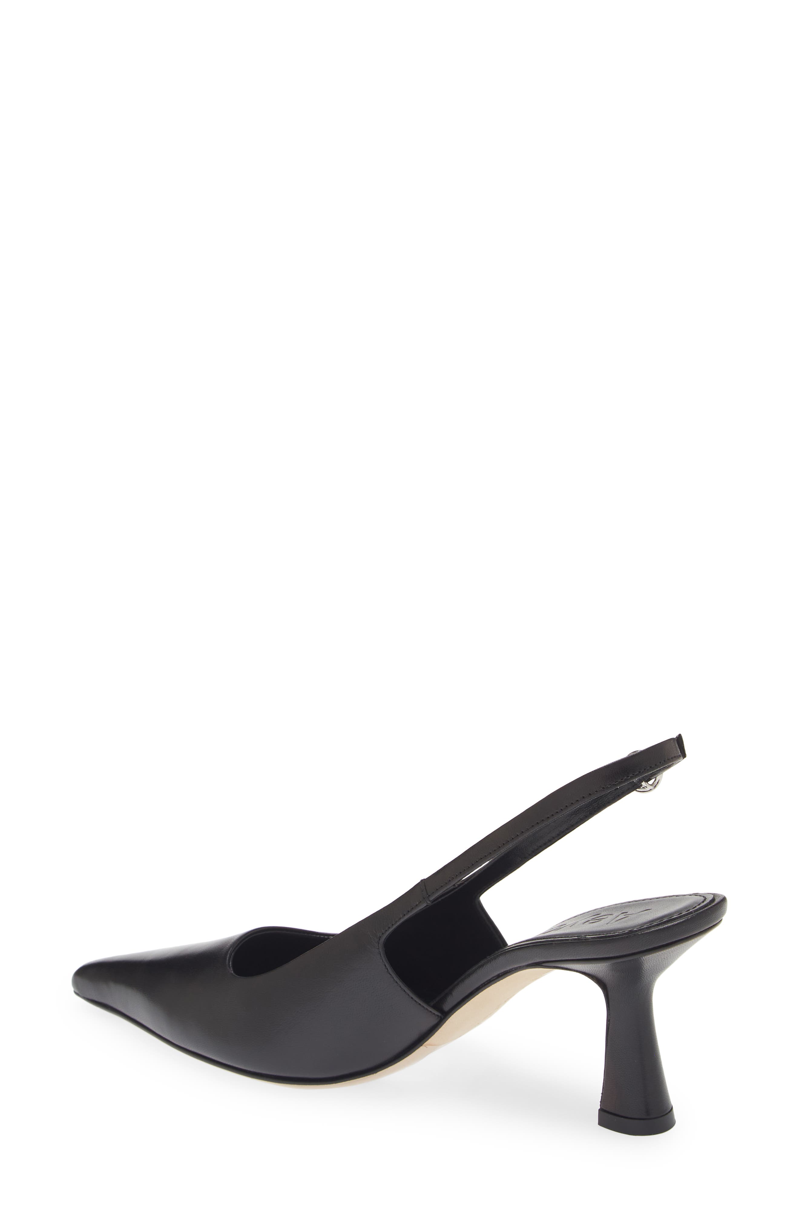 Fernanda Pointed Toe Slingback Pump, Alternate, color, BLACK