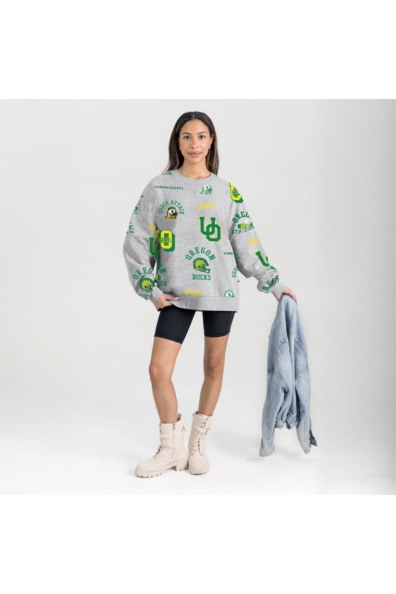 Women's Gameday Couture Gray Oregon Ducks Always on Repeat Fleece Sweatshirt, Alternate, color, Gray