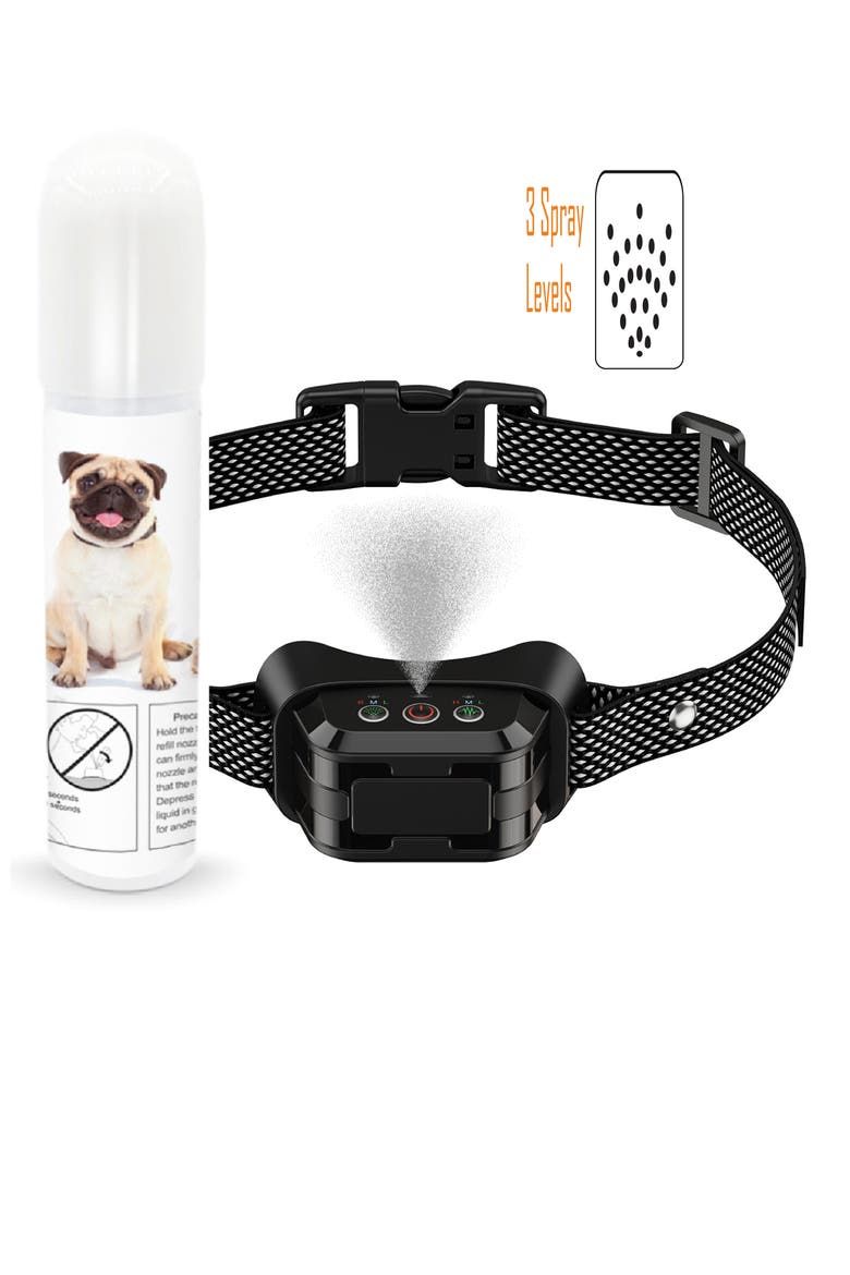 Bark-Myst 3-Level Sensitivity of Spray and Tone Anti-Bark Dog Collar, Main, color, BLACK