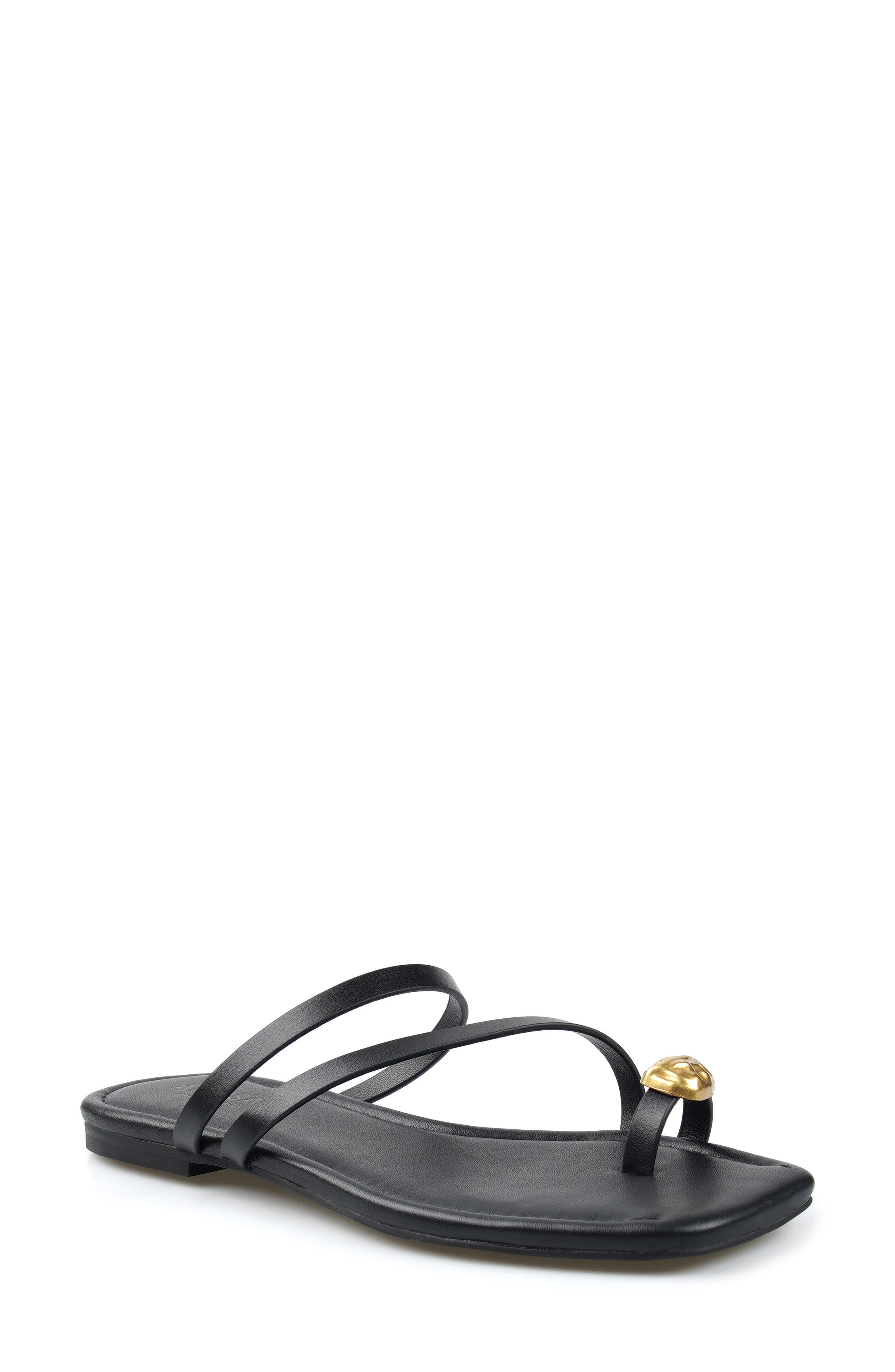 Sioban Leather Sandal, Main, color, BLACK LEATHER