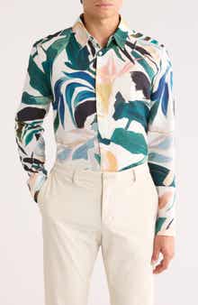 Ted Baker London Roger Cotton & Linen Blend Dress Shirt