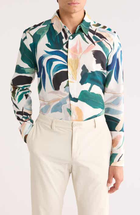 Ted Baker London Roger Cotton & Linen Blend Dress Shirt