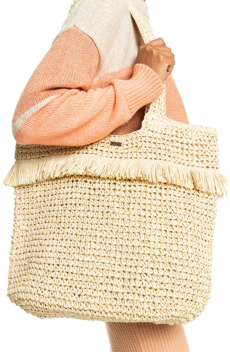 Roxy Jungle Jack Straw Tote, Alternate, color,