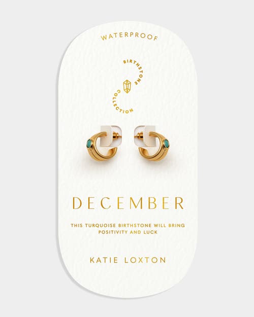 Katie Loxton 'december' Waterproof Gold Birthstone Hoop Earrings In Gold