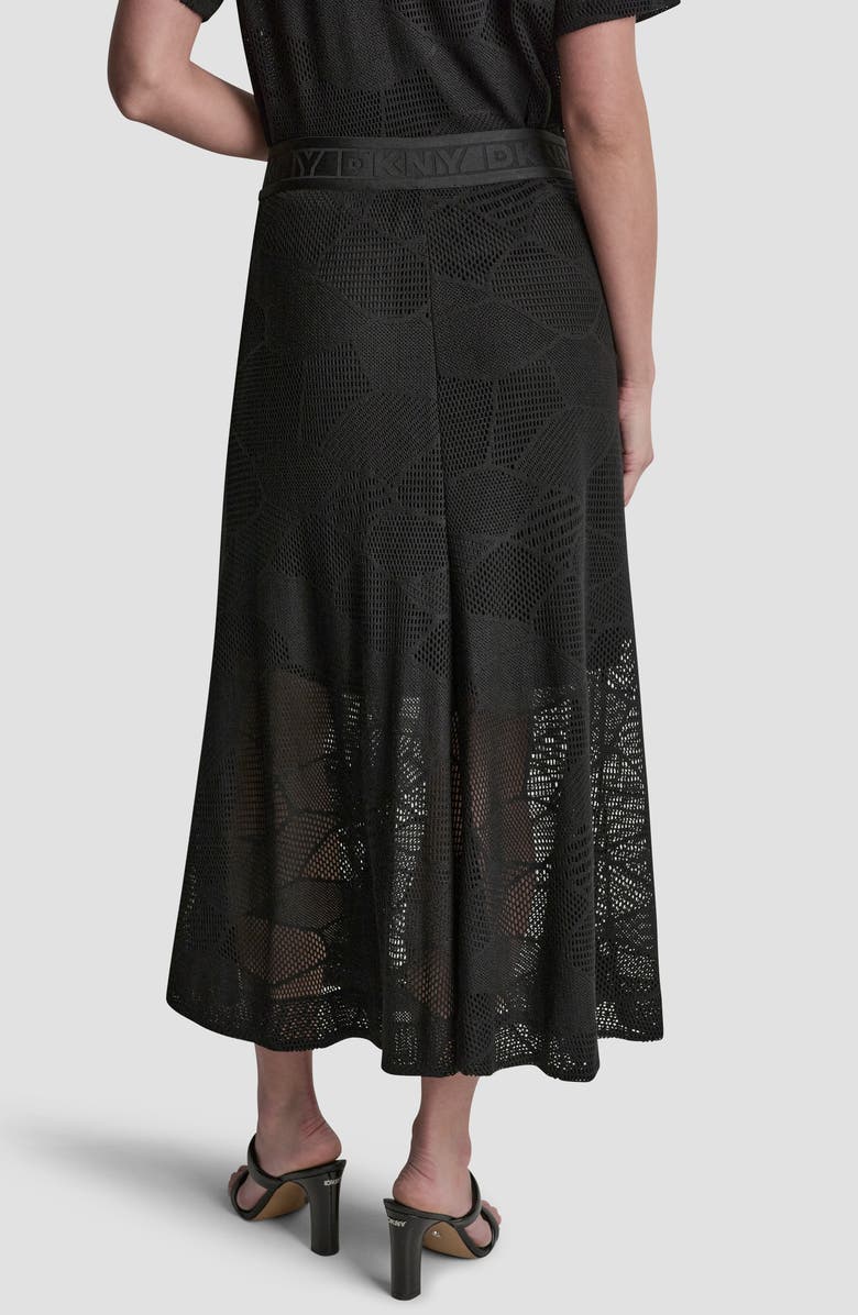 DKNY Croton Lace Midi Skirt, Alternate, color, Black