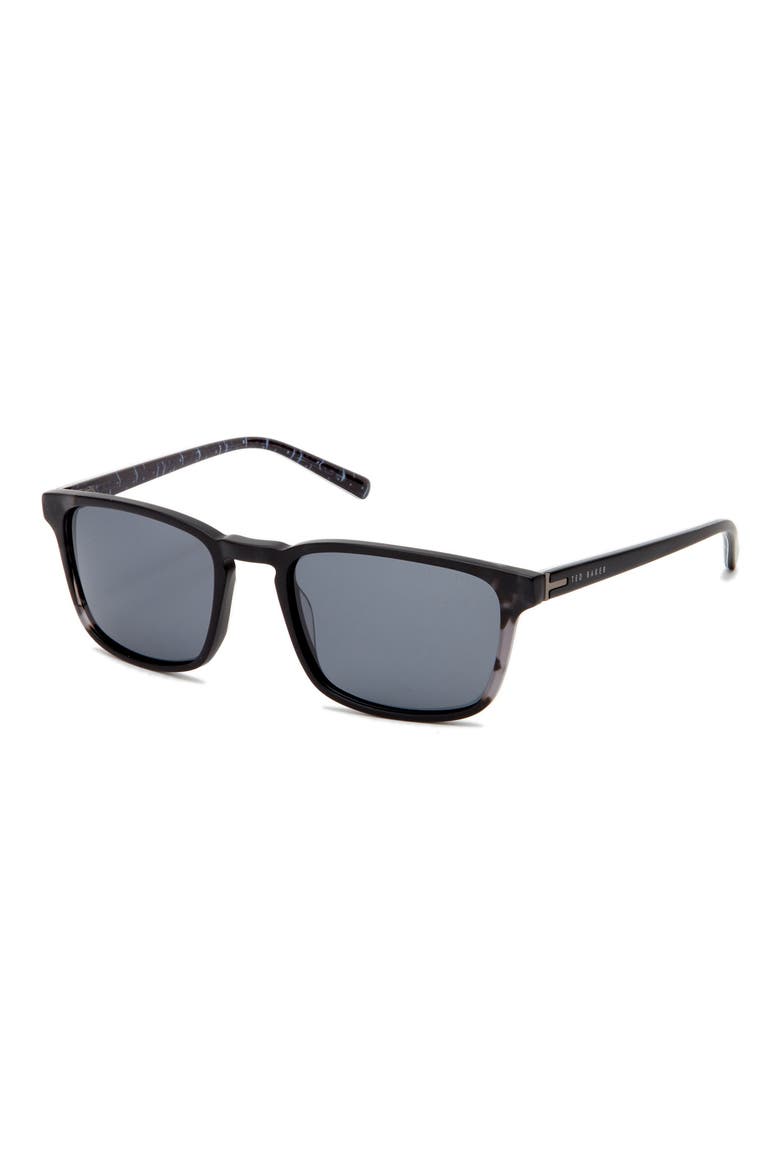 56mm Polarized Square Sunglasses, Alternate, color, BLACK