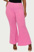 L I V D Button High Waist Flare Pants