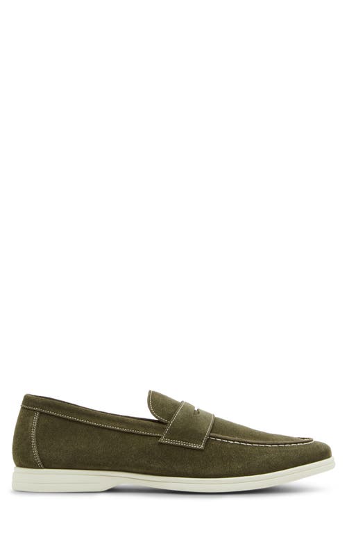 Madden Laguna Penny Loafer In Olive Suede