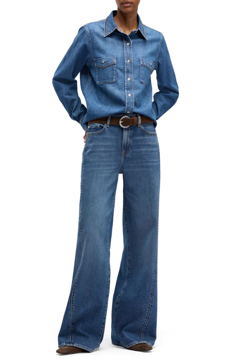 Western Stud Denim Shirt, Alternate, color, STREET WISE WIT