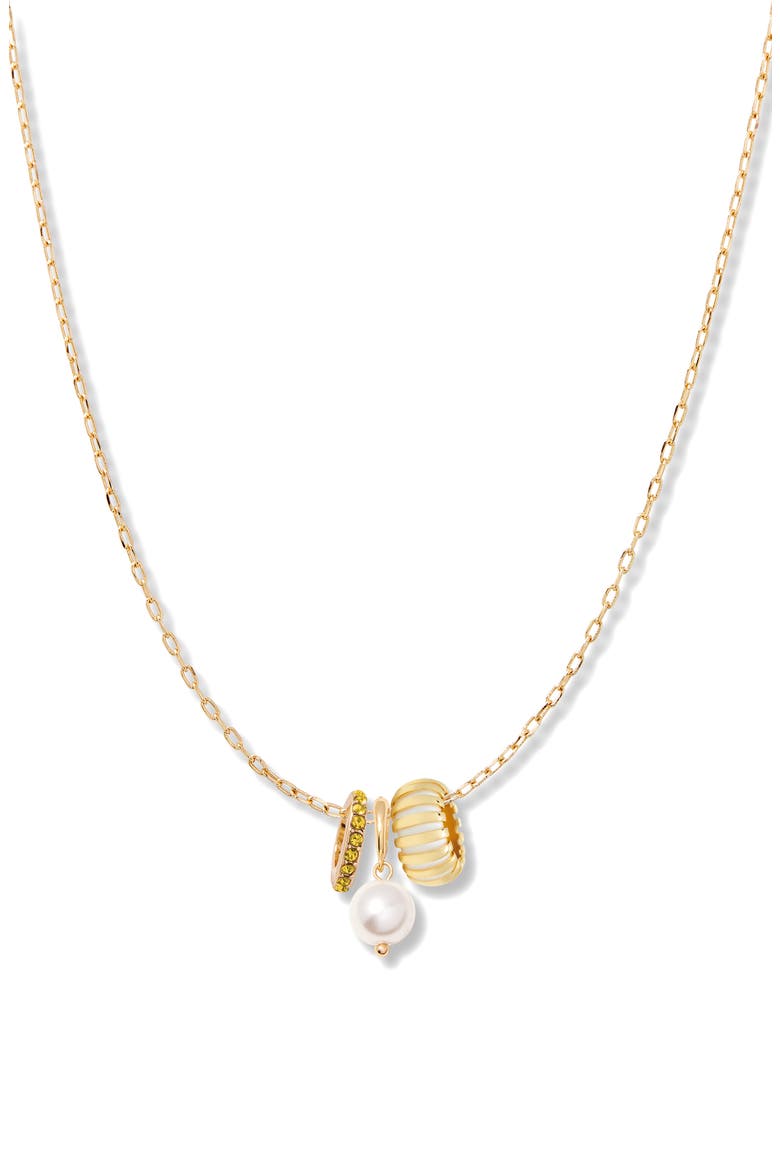 Gaby Faux Pearl & Birthstone Multipendant Necklace, Main, color, GOLD/ NOVEMBER