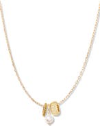 Brook and York Gaby Faux Pearl & Birthstone Multipendant Necklace