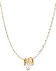 Brook and York Gaby Faux Pearl & Birthstone Multipendant Necklace