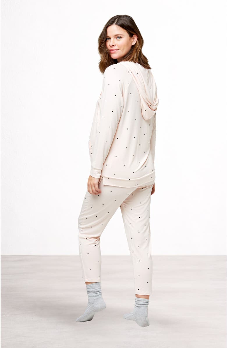 Nom Maternity Max Tapered Over-the-belly Maternity Lounge Pants, Alternate, color, Polka Dot