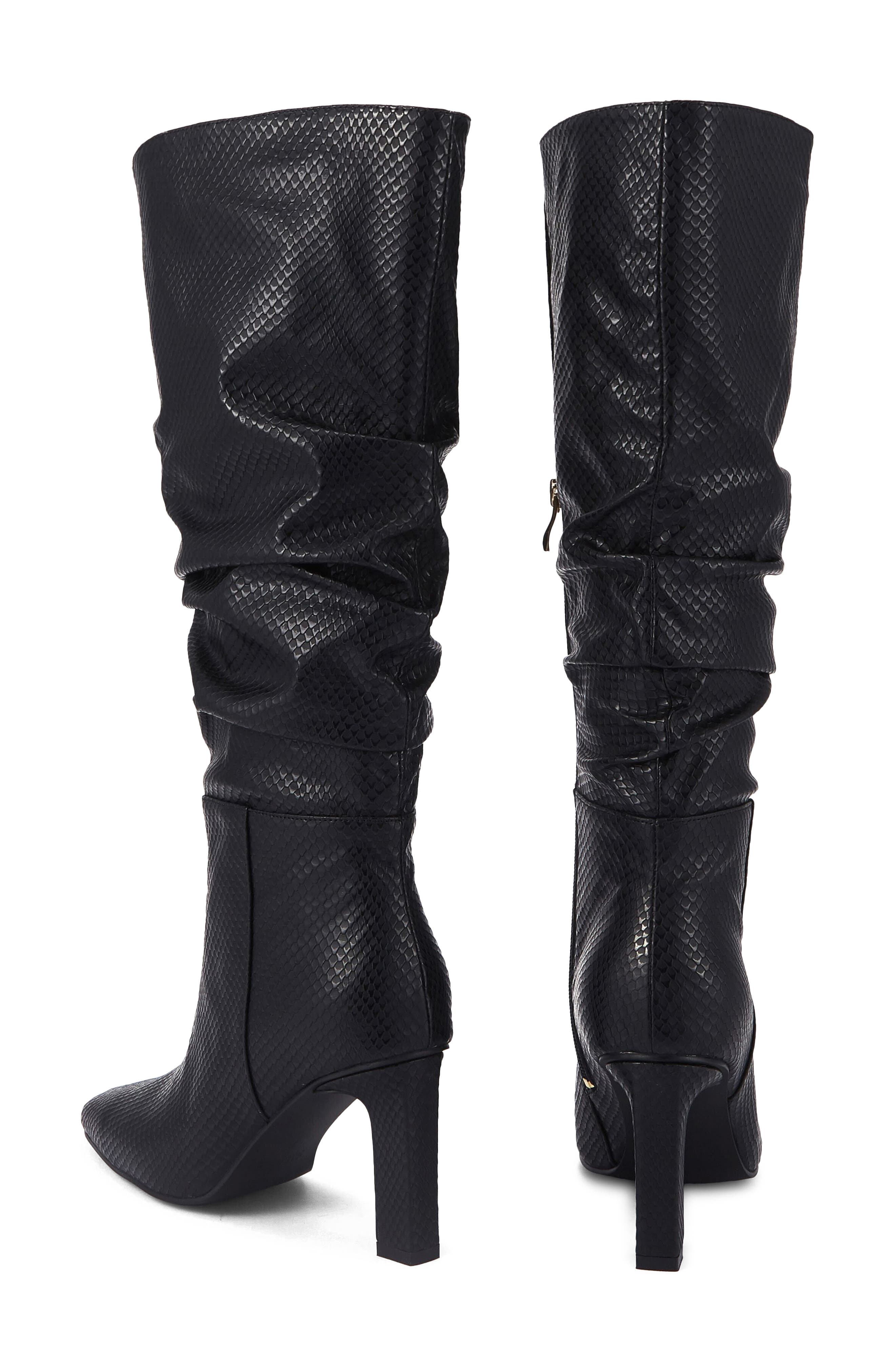 Fallon Faux Leather Knee High Boot, Alternate, color, BLACK PYTHON