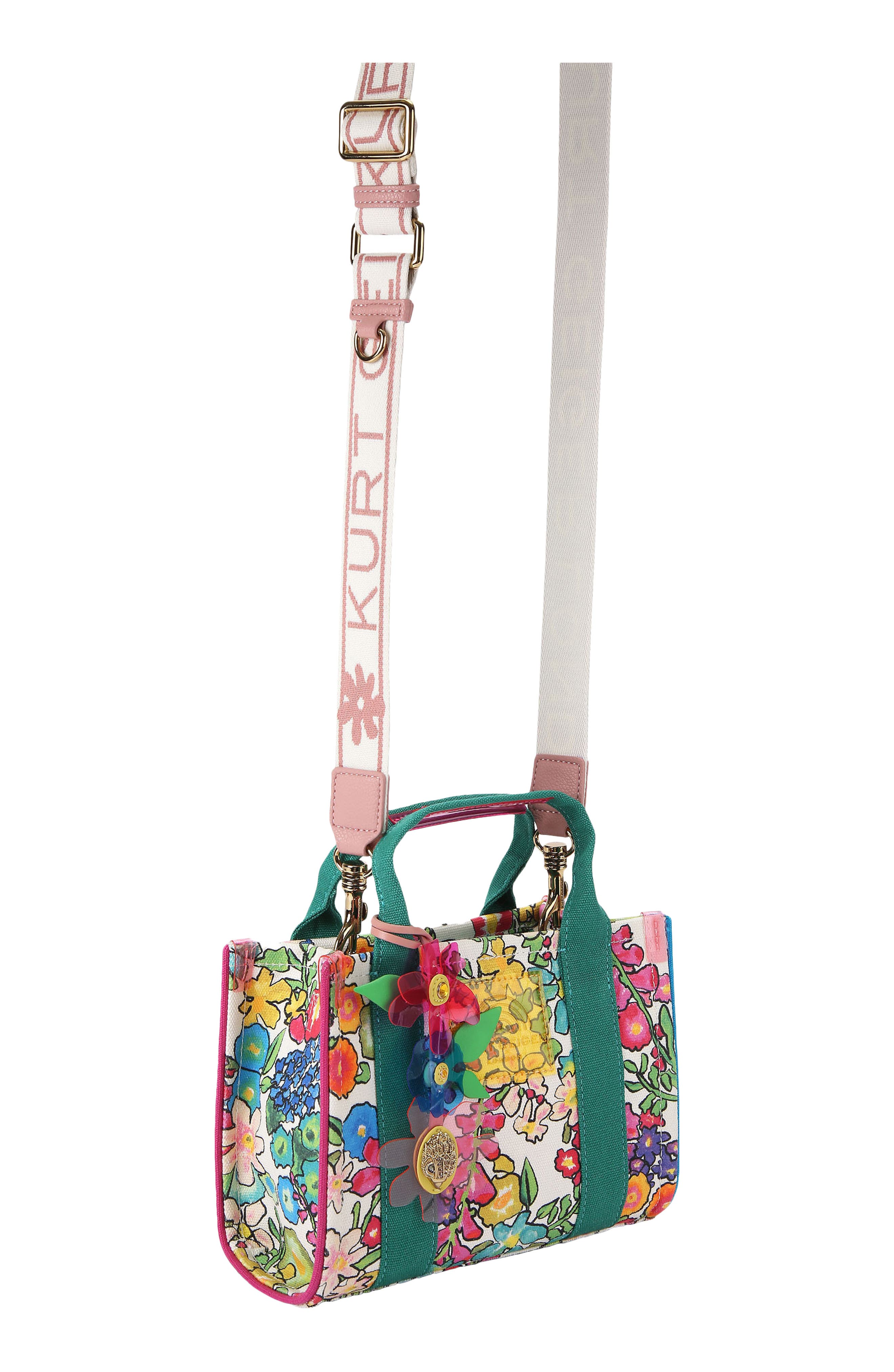 Kurt Geiger London X-Small Southbank Canvas Tote, Alternate, color, Open White/ Multi
