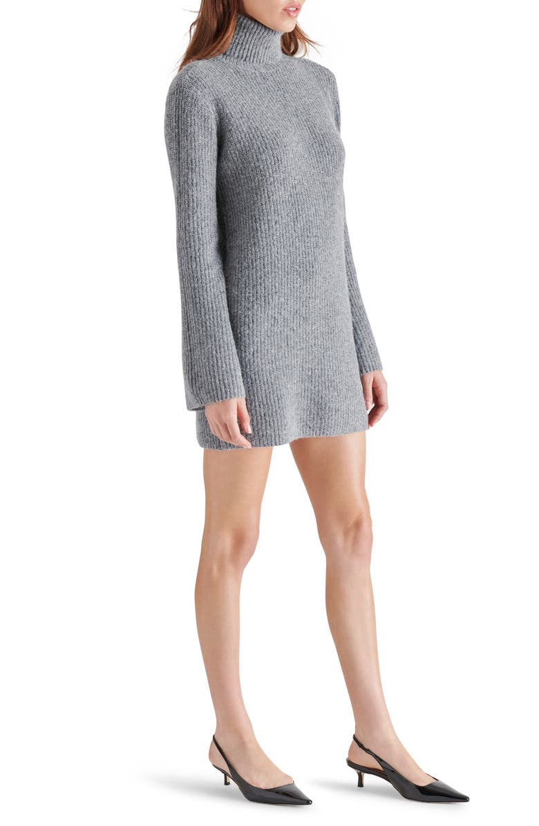Steve Madden Abbie Long Sleeve Sweater Minidress, Alternate, color, Heather Grey