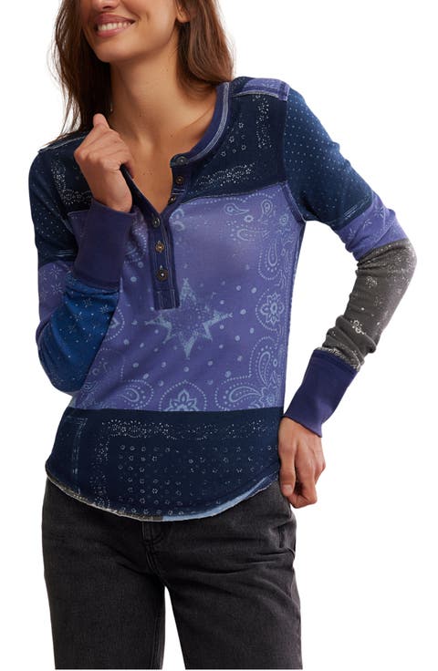 Indie Patchwork Print Cotton T-Shirt