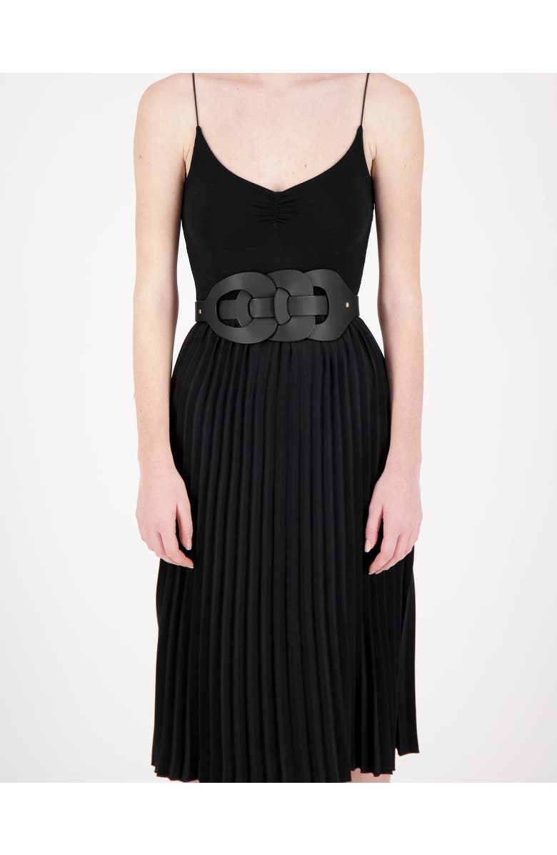 Vaincourt Paris L'Elegante Leather Belt, Alternate, color, Black