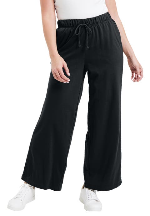 French Terry Wide-Leg Pant (Plus Available)