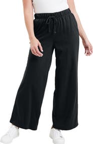 June + Vie French Terry Wide-Leg Pant