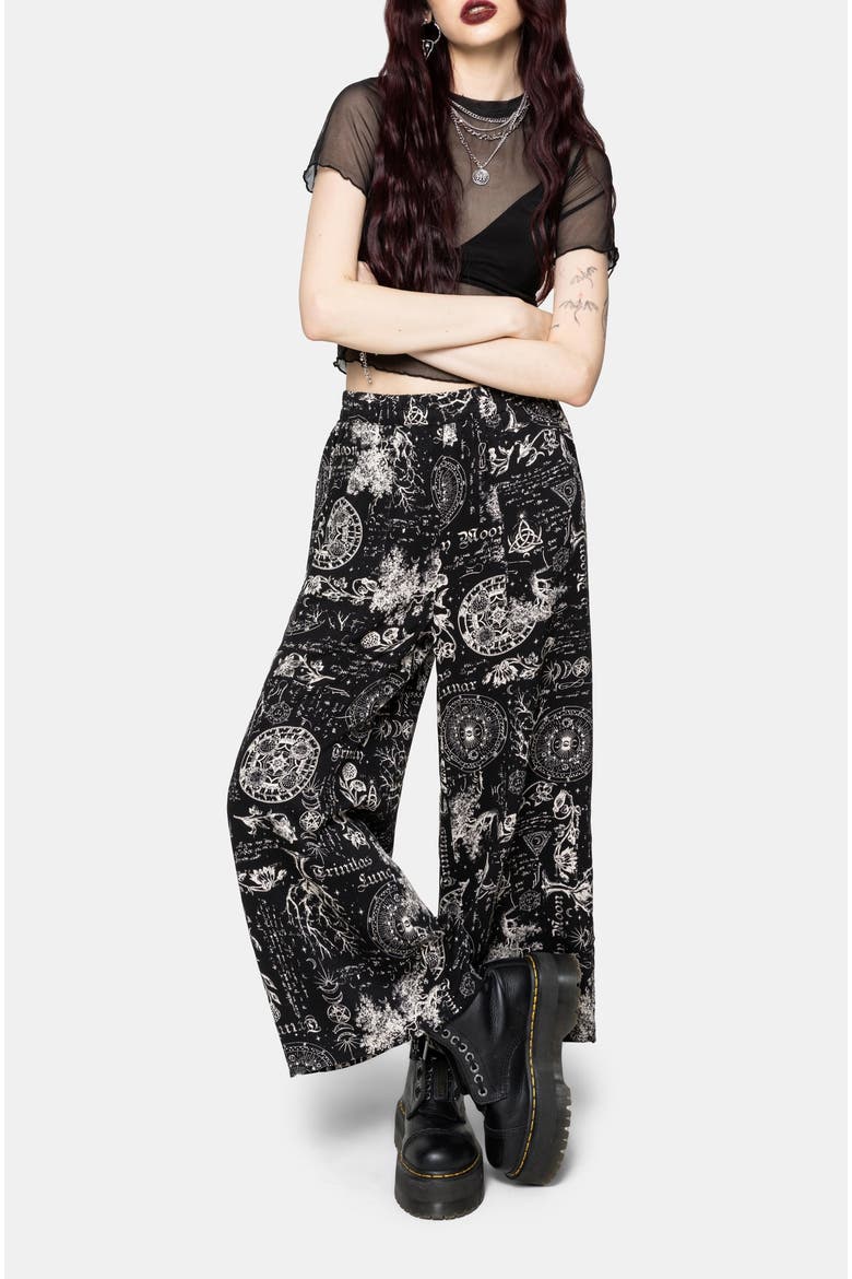 Trinity Wide Legged Pull On Culotte, Alternate, color, Black
