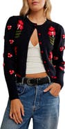 Free People Nonna Floral Jacquard Cotton Cardigan