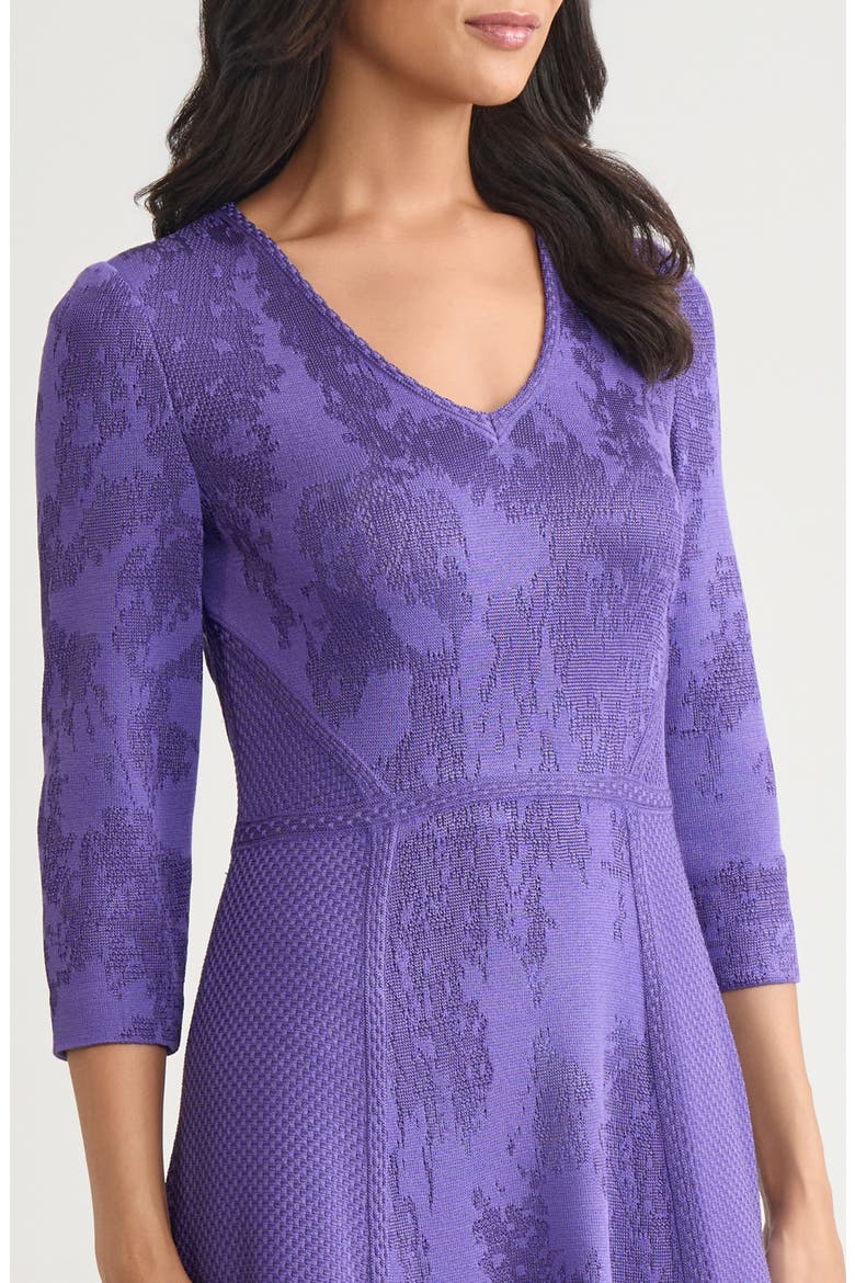 Tonal Jacquard A-Line Knit Maxi Dress, Alternate, color, CONCORD PURPLE
