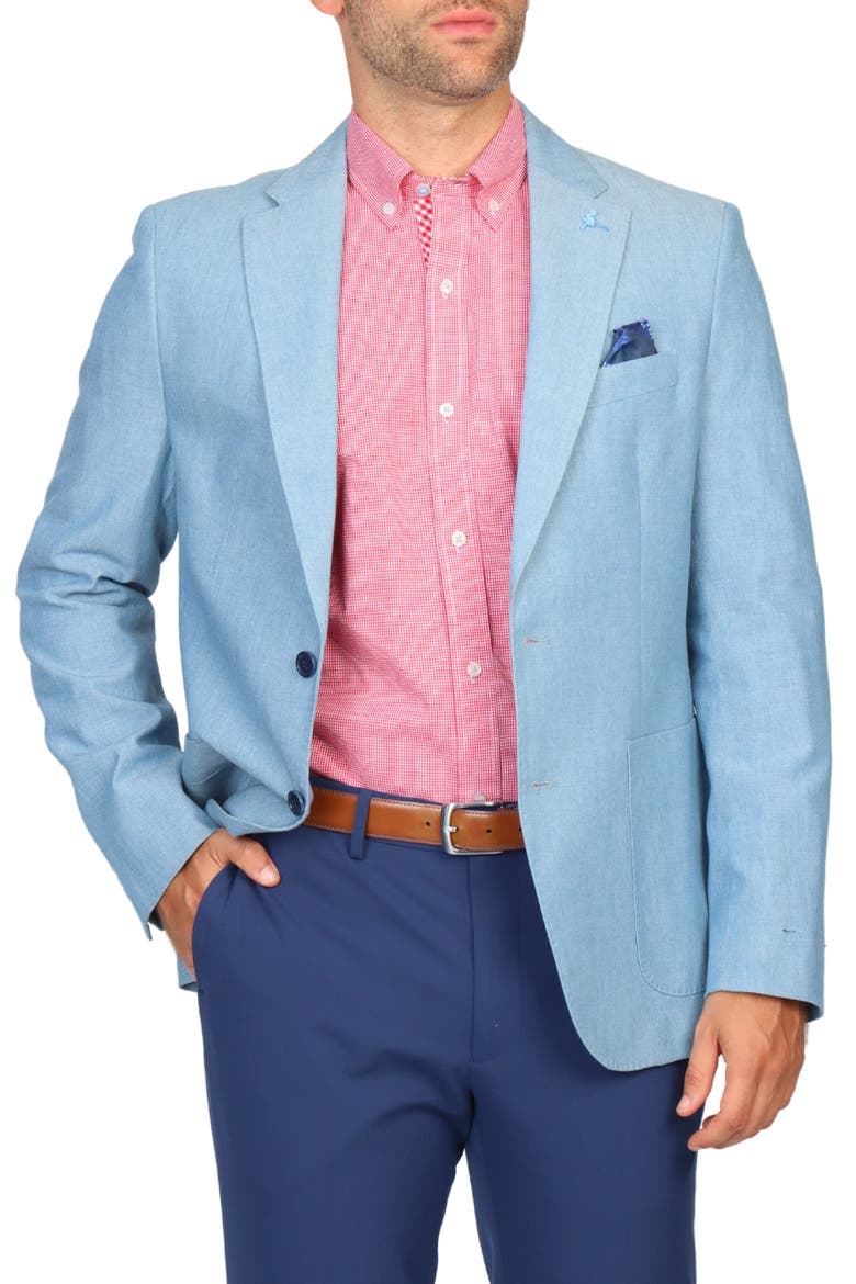 Mélange Textured Sport Coat, Alternate, color, ICE BLUE
