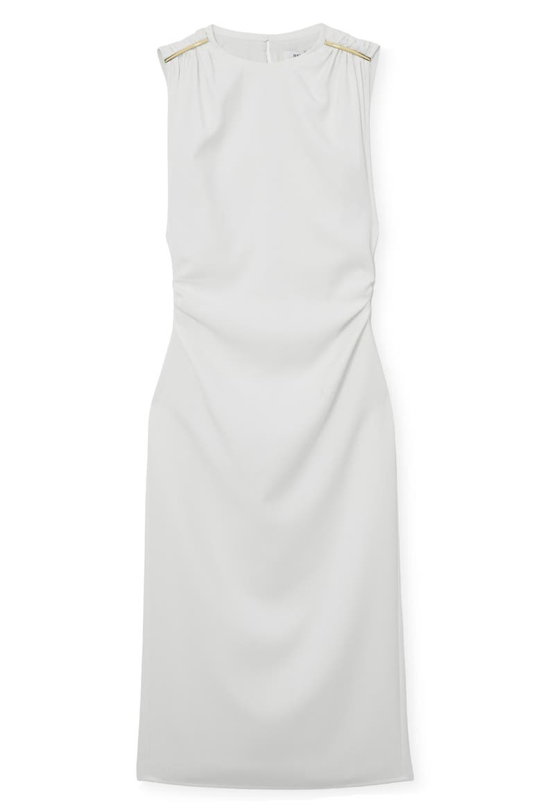 Bronte Ruched Sleeveless Midi Dress, Alternate, color, IVORY