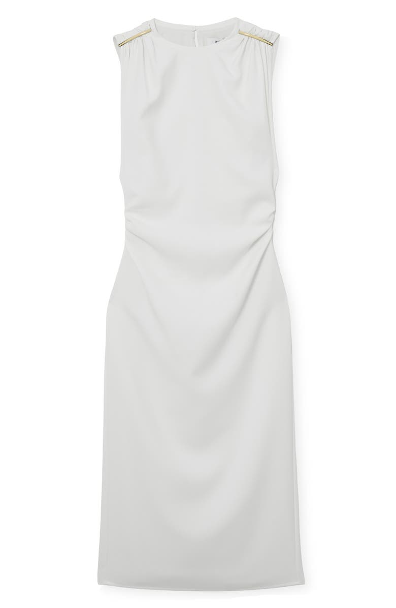 Reiss Bronte Ruched Sleeveless Midi Dress, Alternate, color, Ivory