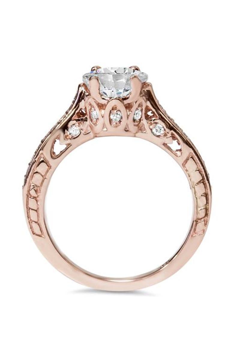 Bliss Diamond 1 1/4Ct Gold Diamond (1ct center) Lab Grown Deco Engagement Ring 14K, Alternate, color,