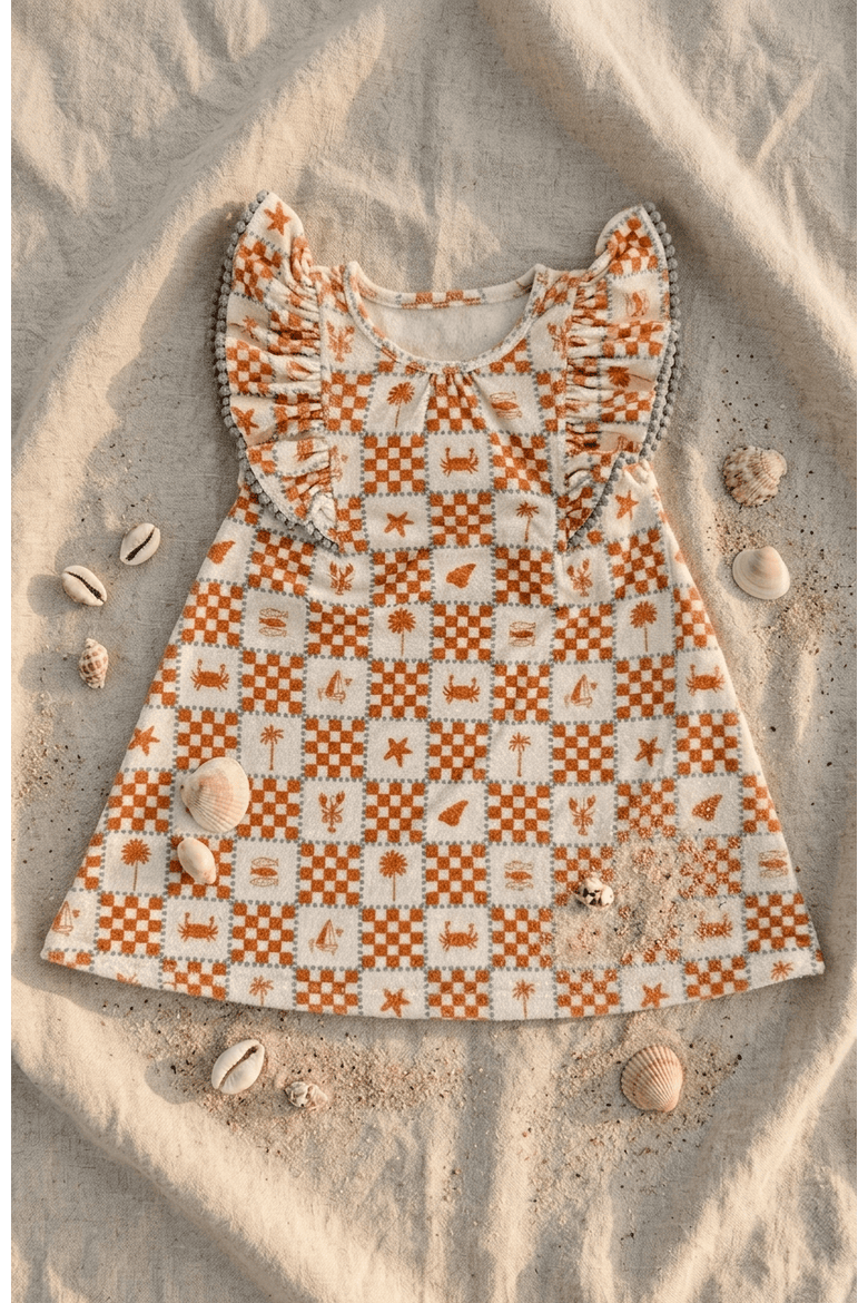 Ruffle Dress, Alternate, color, Tan
