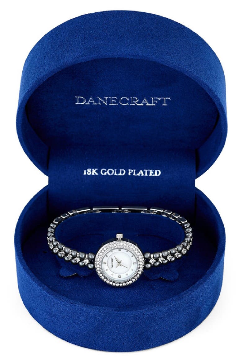 Mother-of-Pearl Quartz Bracelet Watch, 25mm, Alternate, color, SILVER