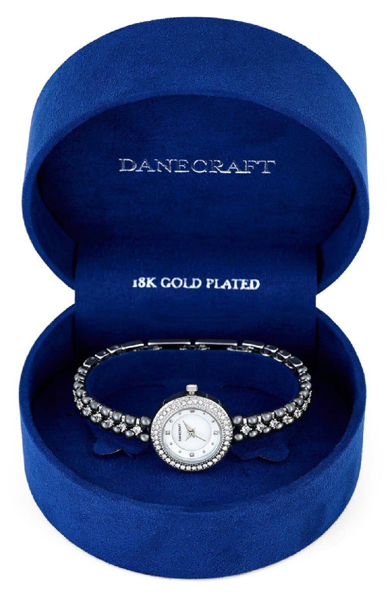 Danecraft Mother-of-Pearl Quartz Bracelet Watch, 25mm, Alternate, color, Silver