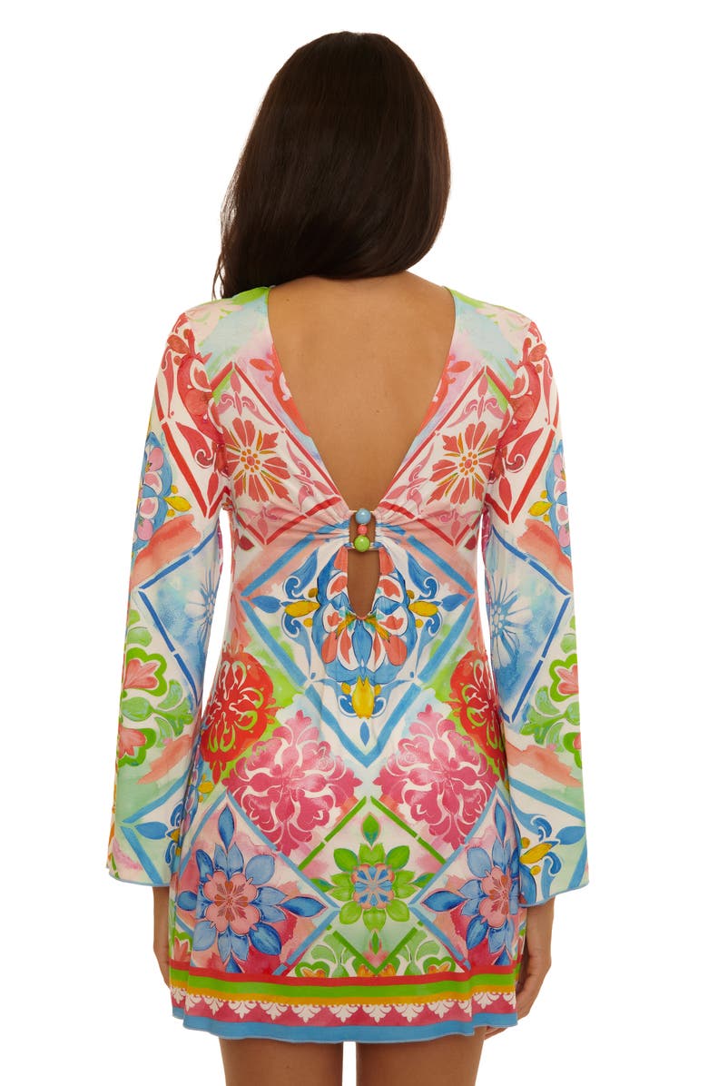 Becca Mijas Long Sleeve Knit Cover-Up Tunic, Alternate, color, Multi