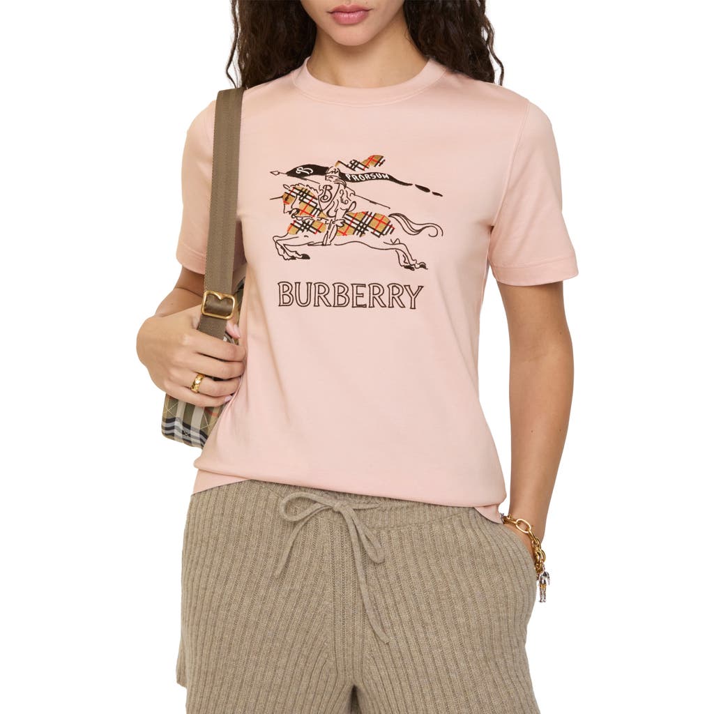 Burberry Equestrian Knight Design T-shirt In Pink