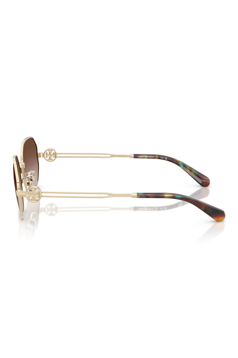 55mm Irregular Sunglasses, Alternate, color, LIGHT GOLD / BROWN GRADIENT