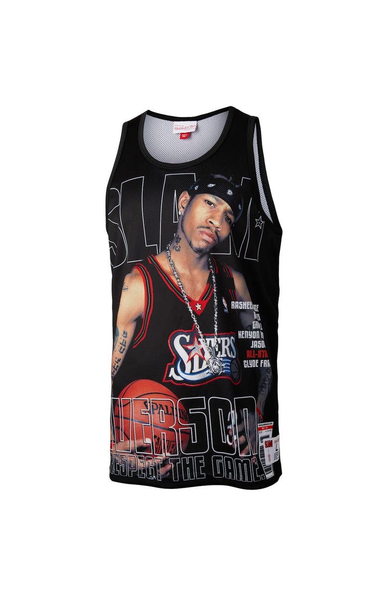 Mitchell & Ness Men's Mitchell & Ness Allen Iverson Black Philadelphia 76ers Slam Player Tank Top, Alternate, color,