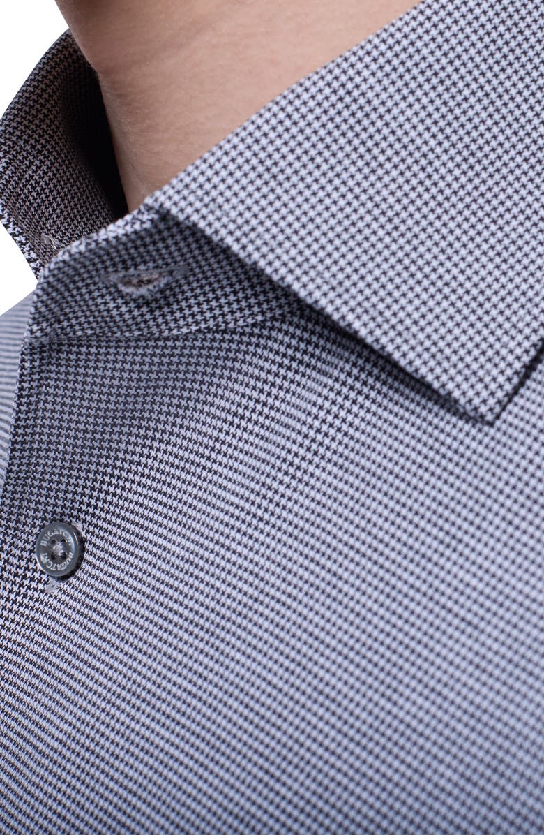 Bugatchi Devon OoohCotton<sup>®</sup> Houndstooth Button-Up Shirt, Alternate, color, Black