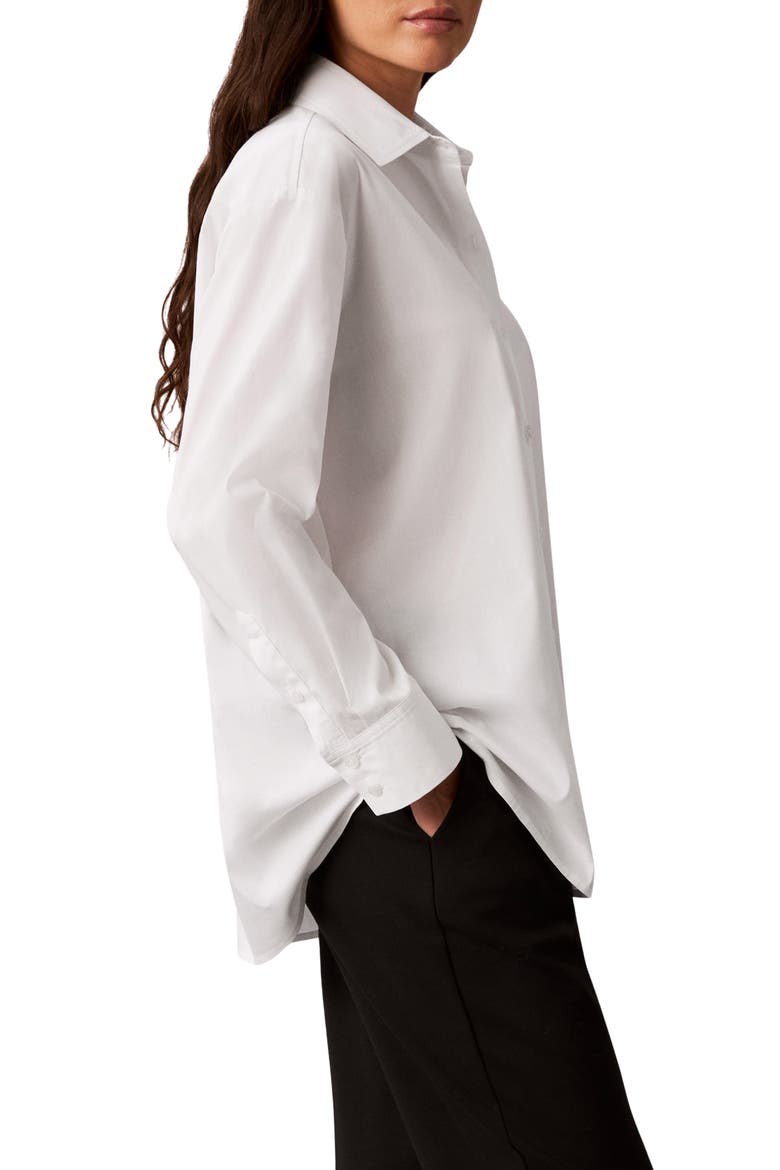 Solid Poplin Straight Hem Shirt, Alternate, color, PHOTO WHITE