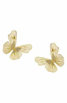 Butterfly Imitation Pearl Drop Earrings