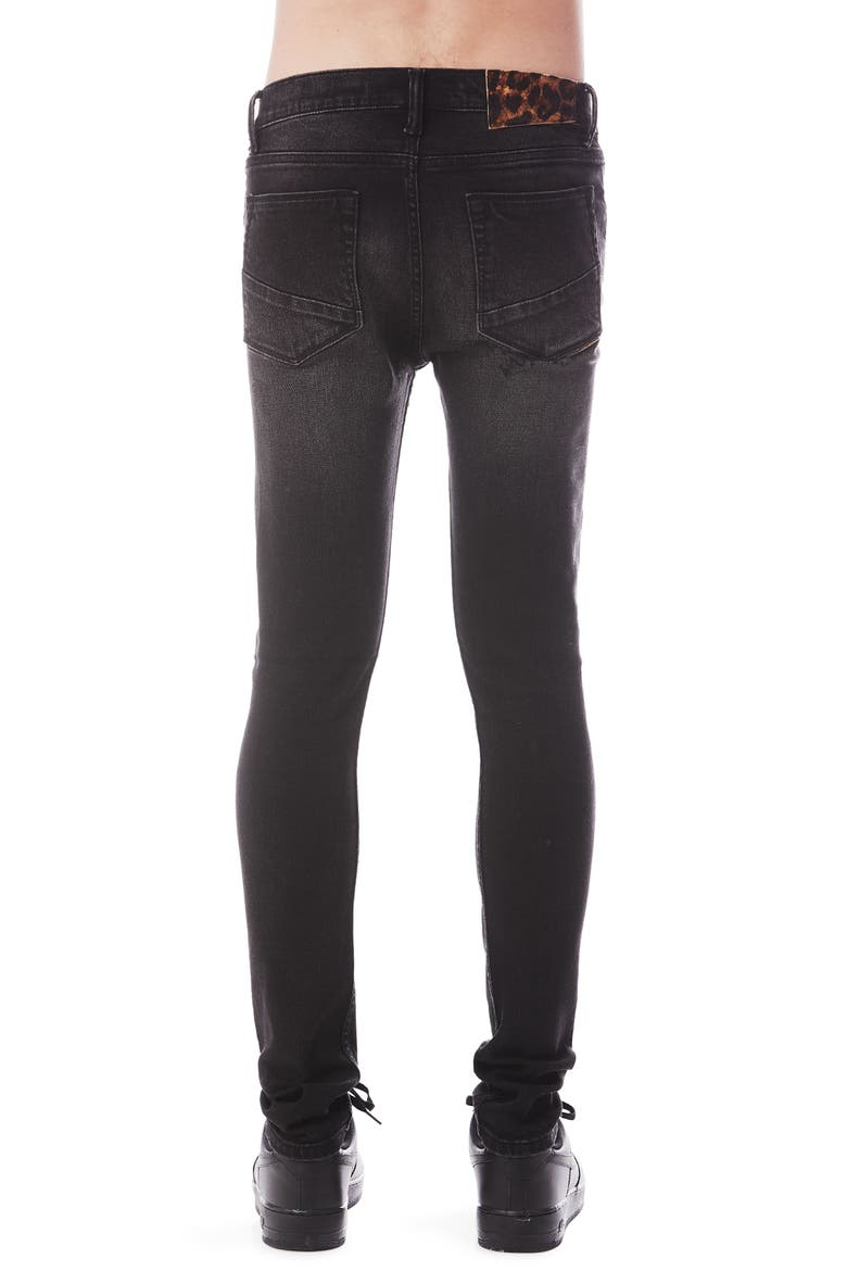 Strat Punk Stretch Super Skinny Jeans, Alternate, color, BLACK