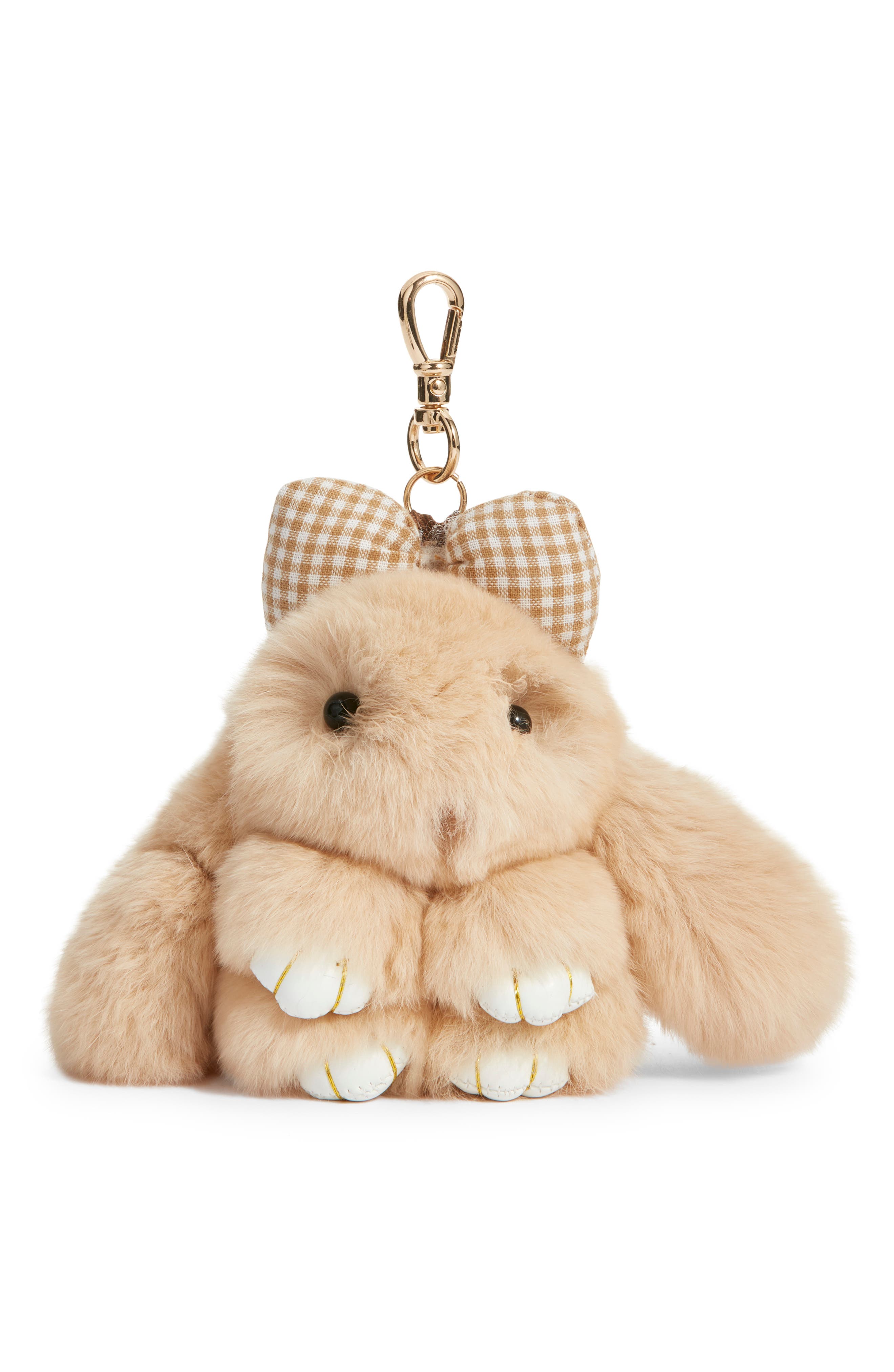 Bp. Plush Bunny Bag Charm In Brown